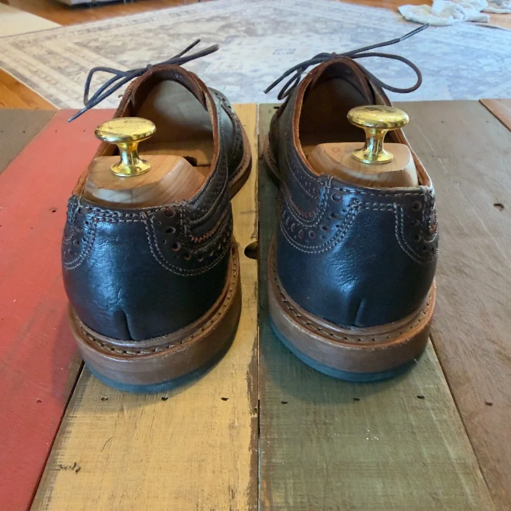 Allen Edmonds‎ Neumok 2.0 Mens 9.5 D Dark Brown Leather Wingtip Oxford Shoes